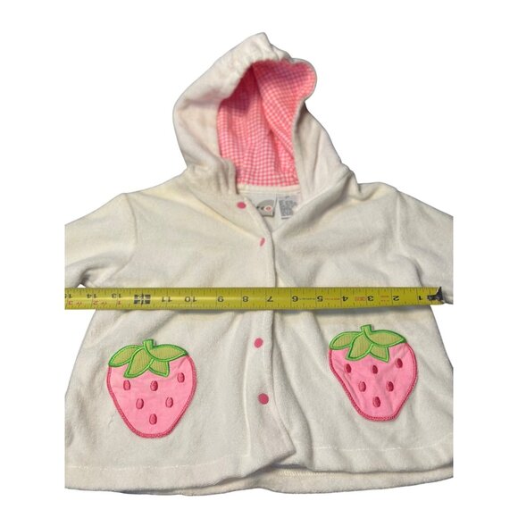 Vintage Circo Toddler Strawberry Hoodie 2T – White & Pink Fleece Sweatshirt - Picture 7 of 9